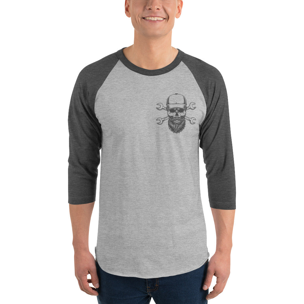 Skull Mechanic 3/4 sleeve raglan shirt