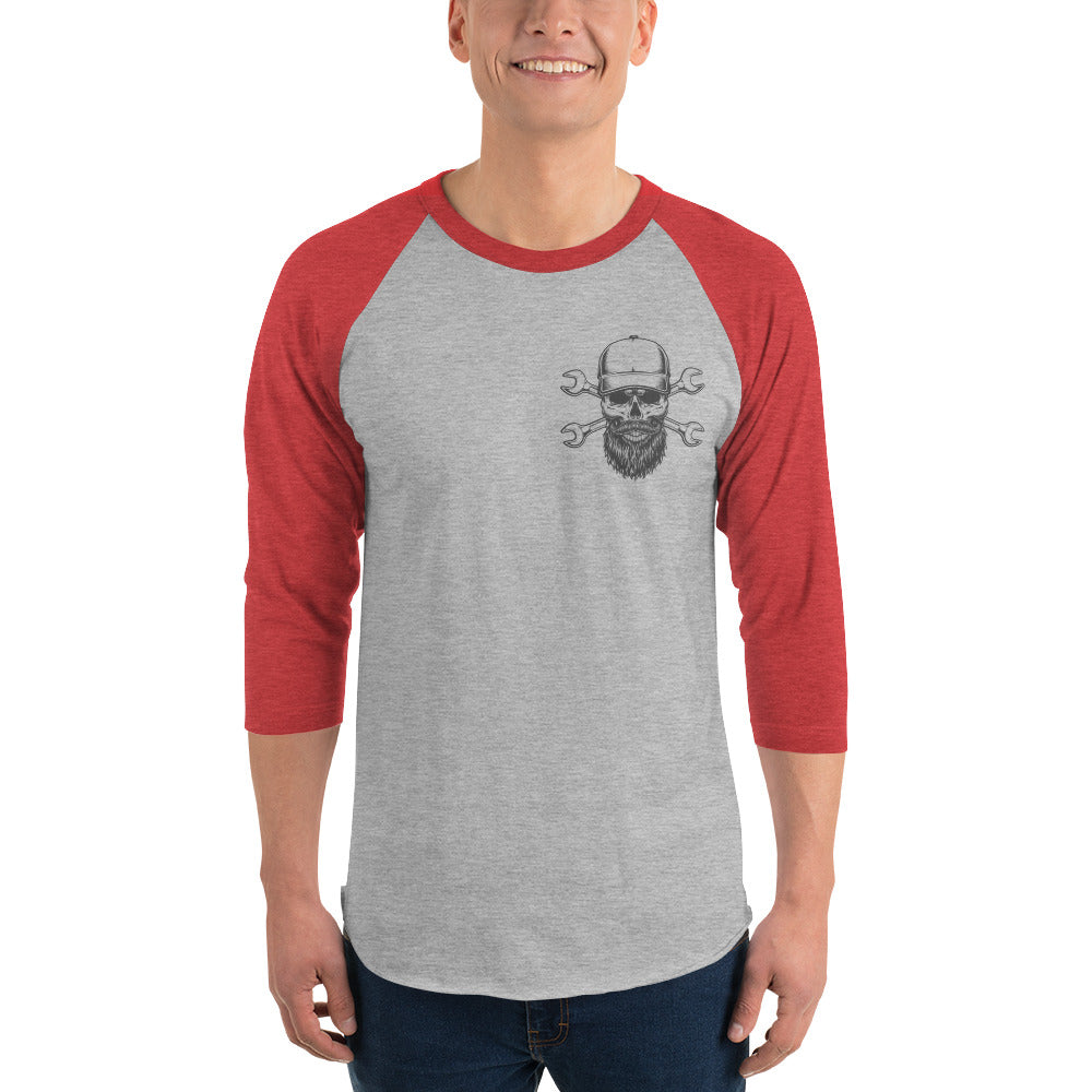 Skull Mechanic 3/4 sleeve raglan shirt