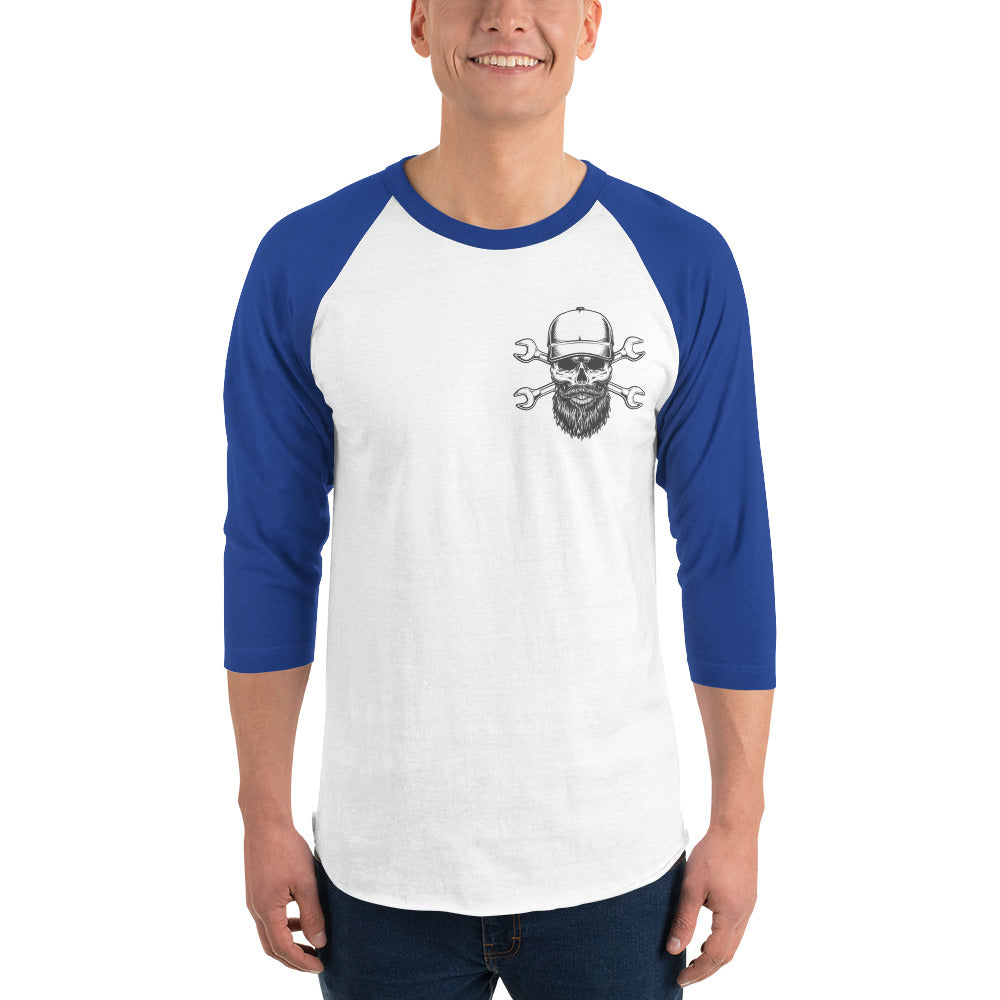 Skull Mechanic 3/4 sleeve raglan shirt