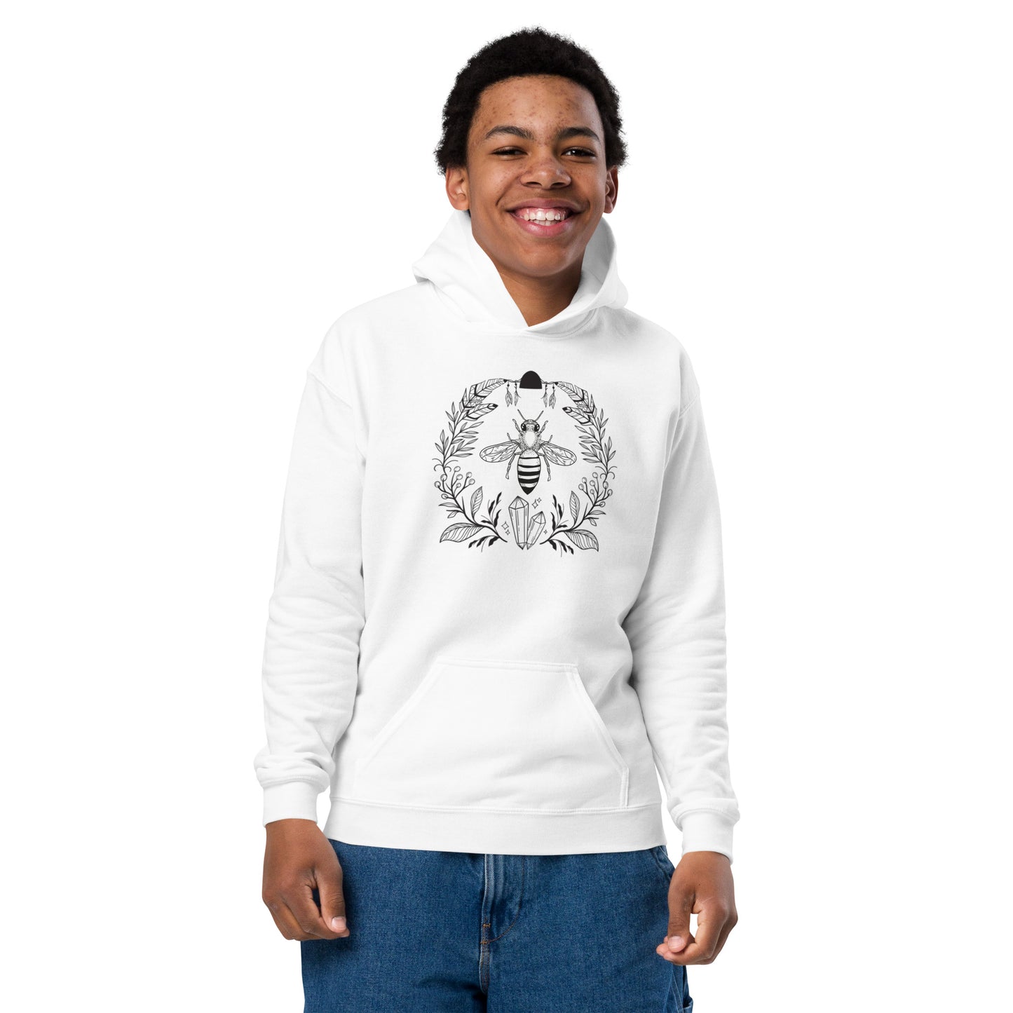 Youth Mythical Bee Logo heavy blend hoodie