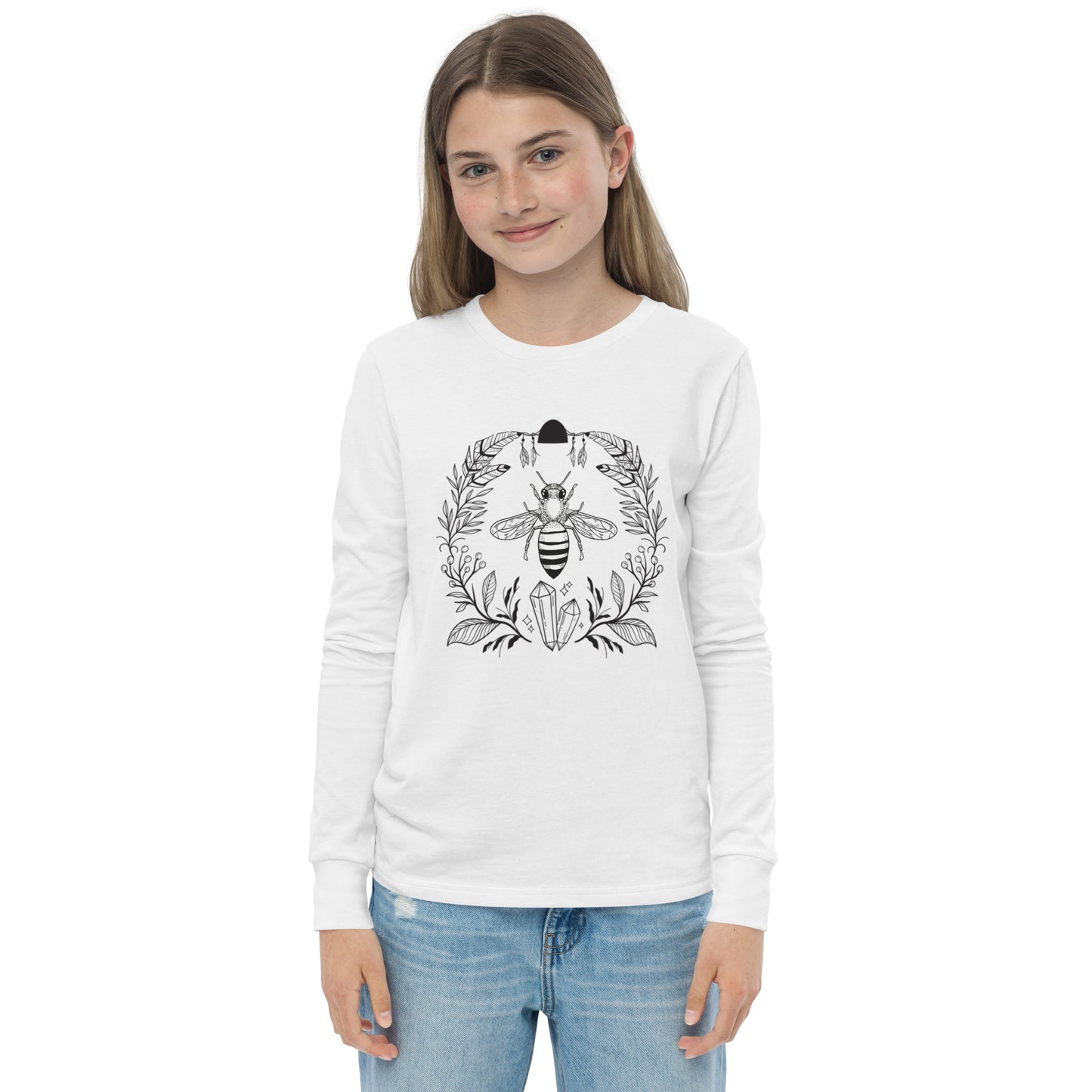 Bee Mythical Logo Youth long sleeve tee